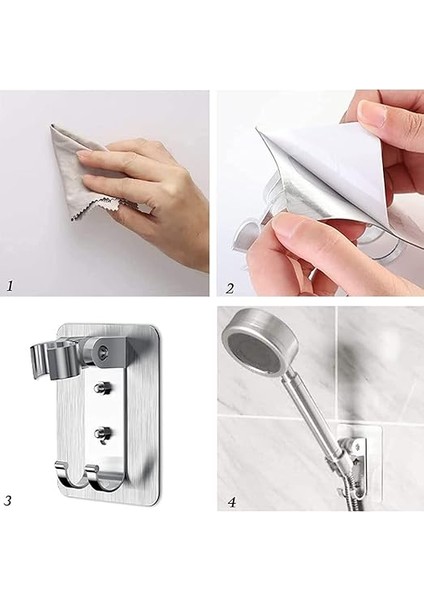 2 Adet Duş Başlığı Tutucu, Alüminyum Duş Başlığı Tutucu, Güçlü, Kendinden Yapışkanlı Duş Başlığı Tutucu, Ayarlanabilir Duş Başlığı Tutucu, Banyo Için, Güçlü Yapışkanlı (Gümüş) indirimleri