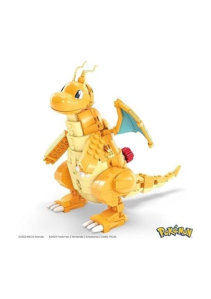 Çocuklar Için Kinetik Yapı Parçasıyla Hareket Özelliği Bulunan, Birleştirilebilir ve Eklemleri Bükülebilir Büyük Ölçekli Mega Pokémon Dragonite Yapı Oyuncakları, HKT25 indirimleri