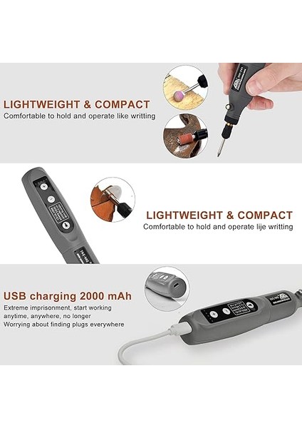 Mini Döner Aracı USB Pil Döner Matkap Değişken Hız Öğütücü Parlatma Için Taşlama Seti Gravür/kesme/bileme Elektrik Dıy Alet Seti modelleri