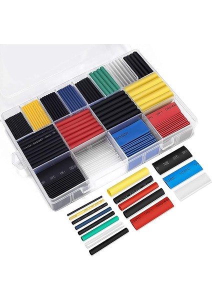 Makina 580 Adet Shrink Boru Makaron Set Isı ile Daralan Kablo Seti