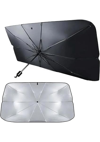 Içi Ön Cam Güneşliği, Katlanabilir Şemsiye Şeklinde Otomobil Ön Cam Güneşliği,%99 Etkin Koruma, Otomobil, Suv, (140 x 79 Cm) fiyatları