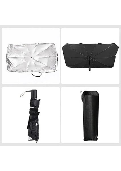 Içi Ön Cam Güneşliği, Katlanabilir Şemsiye Şeklinde Otomobil Ön Cam Güneşliği,%99 Etkin Koruma, Otomobil, Suv, (140 x 79 Cm) modelleri