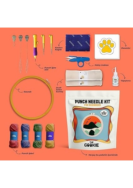 Kiti Başlangıç Seviye Nakış Kiti Kumaşlı Zımba Iğne Alet Seti, Dikiş Iğneleri, Iplikler ve Çemberler fiyatları