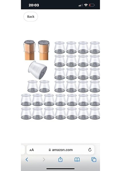 Adet Yarı Saydam (2cm–2,5cm) Beyaz Silikon Keçeli Sandalye Ayağı Koruyucu Pabuç Seti fiyatları