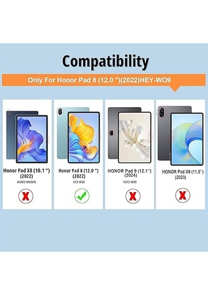 Honor Pad 8 12 Inç Tablet Için Ince Ayaklı Kılıf, Honor Pad 8 12 Inç Için Ince Hafif Koruyucu Kılıf Kapak - Mor fiyatları