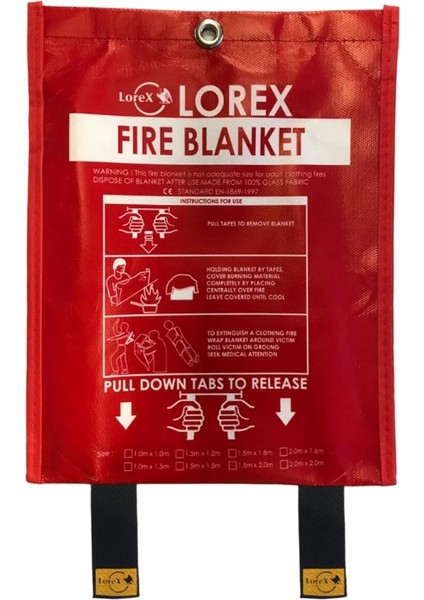 LR-FB2020CP Premium Serisi 200CM x 200CM Çantalı Yangın Battaniyesi