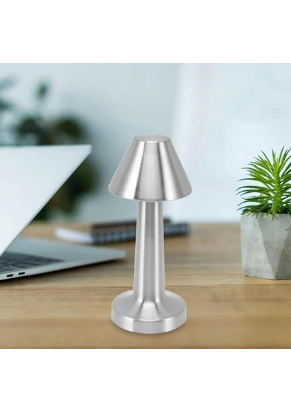 Masaüstü Dokunmatik Lamba Şarjlı 24 Saat Şarj Süresi Yumuşak Işık Otel ve Restoran Kullanımına Uygun Kitap Okuma Işığı Salon Yatak Odası Aydınlatma 23CM x 9cm Mnt1 (Silver) modelleri