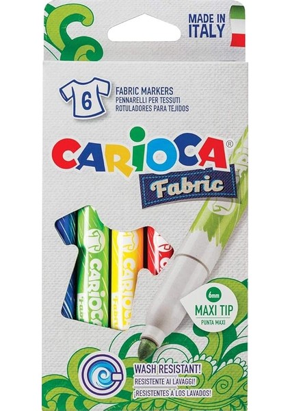 Keçeli Kumaş Boya Kalemi Maxi 6'li