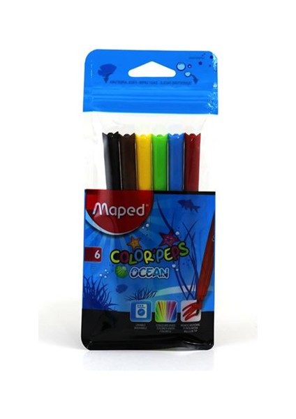 Maped 845723 Color Peps Ocean 6 Renk Keçeli Kalem