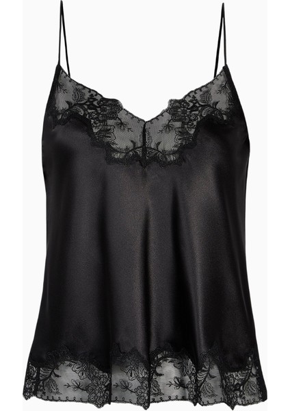 Satin Lace Detail Camisole V Yaka Kadın Bluz fiyatları
