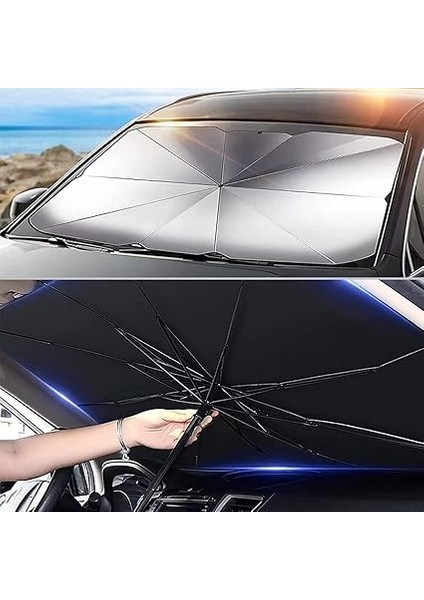Araba Ön Cam Güneşlik Şemsiye, Katlanabilir Reflektör Şemsiye, Isı ile Güneş Siperliği Koruyucu, Oto Ön Cam Kapakları Için, Kamyonlar, Arabalar Çoğu Araç Için Uygundur fiyatları