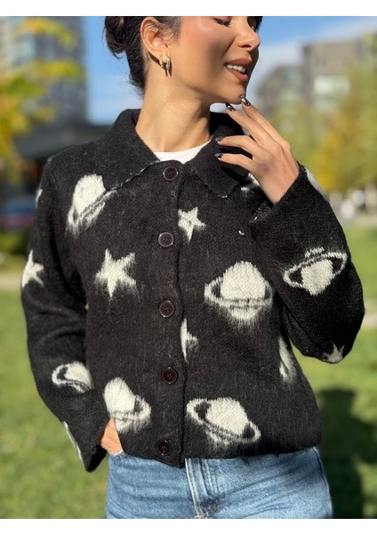 Gezegen Desenli Yumoş Sakallı Hırka fiyatları