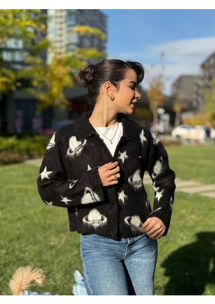 Gezegen Desenli Yumoş Sakallı Hırka indirimleri