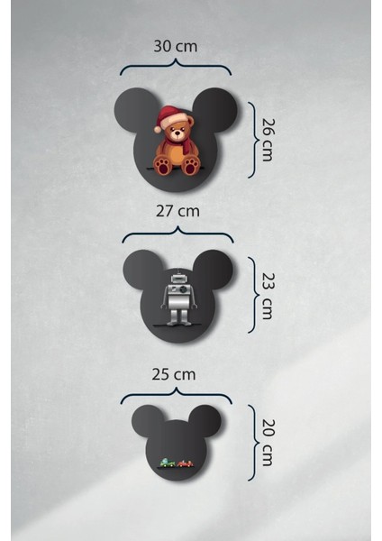 (3'lü) Dekoratif Mickey Mouse Çocuk Odası Duvar Rafı fiyatları