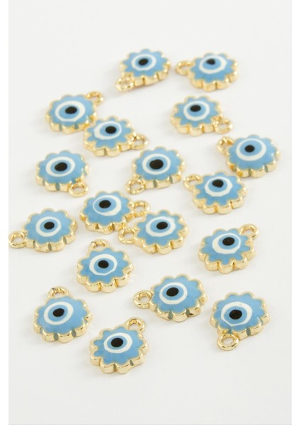 shop Çiçek Nazar Tek Kulplu Mineli Bileklik ve Kolye Ucu Aparatı 1 Adet-Açık Mavi fiyatları