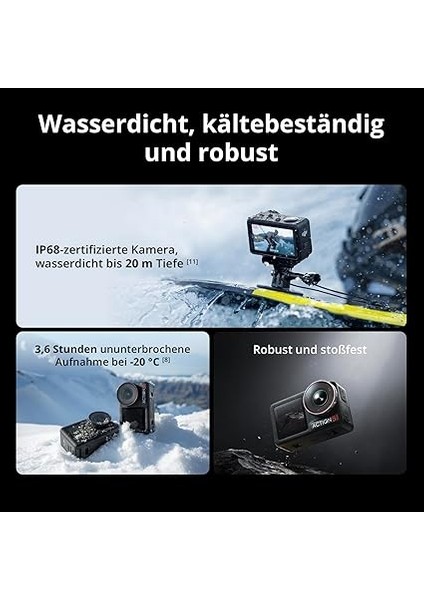 Osmo Action 5 Pro Adventure Combo, 1/1,3 Inç Sensörlü Aksiyon Kamerası 4k, 3 Pilli 12 Saat Uzatılmış Pil Ömrü, Sabitleme, Çift OLED Dokunmatik Ekran, Seyahat Için Mini Aksiyon Kamerası, Vlog modelleri