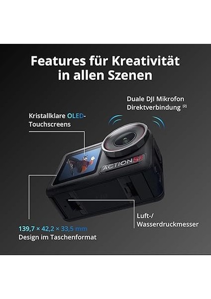 Osmo Action 5 Pro Adventure Combo, 1/1,3 Inç Sensörlü Aksiyon Kamerası 4k, 3 Pilli 12 Saat Uzatılmış Pil Ömrü, Sabitleme, Çift OLED Dokunmatik Ekran, Seyahat Için Mini Aksiyon Kamerası, Vlog indirimleri