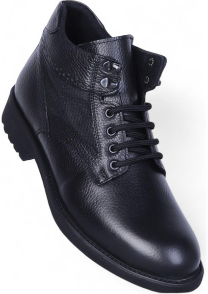 Crısso B482 Siyah Kauçuk %100 Deri Erkek Bot Ayakkabı