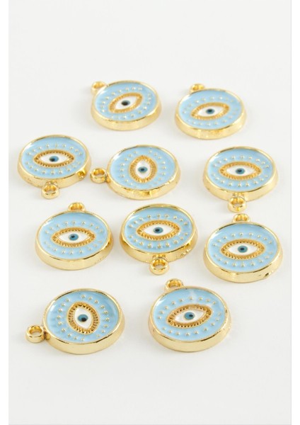 shop Göz Tek Kulp Mineli Bileklik ve Kolye Ucu Aparatı 1 Adet-Açık Mavi fiyatları