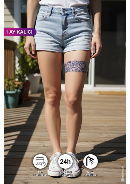 1 Ay Kalıcı Şerit Dövme Kol Bacak Bilek Vücut Dövmesi Armband Tattoo fiyatları