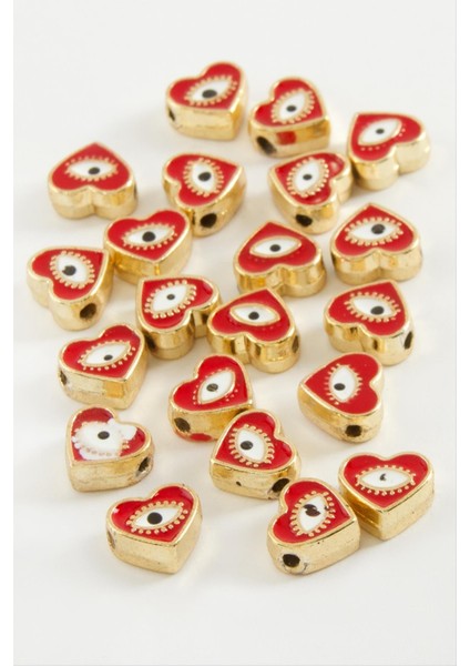 shop Kalp Göz Mineli Bileklik ve Kolye Ucu Aparatı 1 Adet-Kırmızı fiyatları