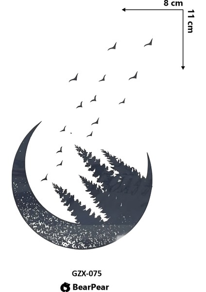 1 Ay Kalıcı Ay Ağaç ve Kuş Dövmesi Geçic Dövme Tattoo fiyatları