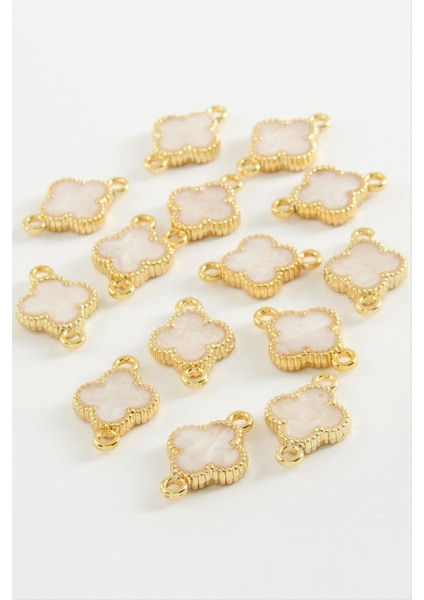 shop Çiçek Çift Kulplu Mineli Bileklik ve Kolye Ucu Aparatı 1 Adet-Krem fiyatları