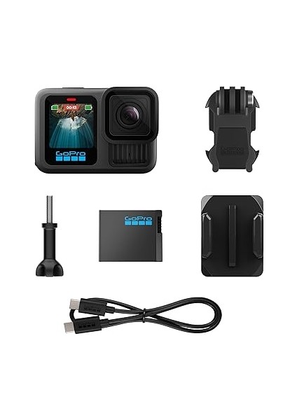 HERO13 Siyah - 5.3K60 Video, 27MP Fotoğraf + Hb Serisi Lenslerle Uyumluluk ile Su Geçirmez Aksiyon Kamerası indirimleri