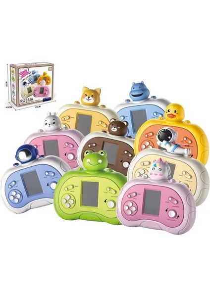 Pilli Tetris Figürlü Yeni Nesil Tetris El Atarisi Nostalji Çocuk Eğitici 2.5 Inç +9999 Oyun