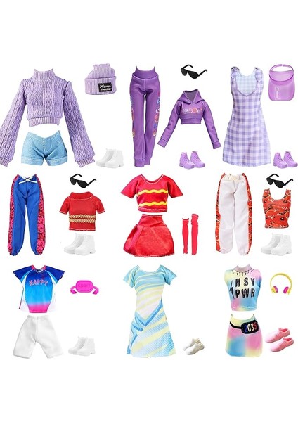 Adet Oyuncak Bebek Kıyafeti ve Aksesuarı, Bebek ile Uyumlu, Süveter Şort Seti, Futbol Sporları, Etek, Spor Kıyafeti, Gündelik Etek, 5 Ayakkabı, 6 Aksesuar, 30 cm (11,5 Inç) Kız Bebekler Için