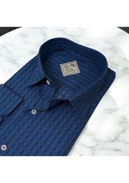 Klasik Geniş Kesim Desenli Uzun Kollu Erkek Gömlek modelleri