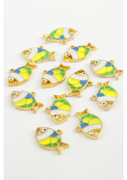 shop Balık Tek Kulp Mineli Bileklik ve Kolye Ucu Aparatı 1 Adet-Sarı fiyatları