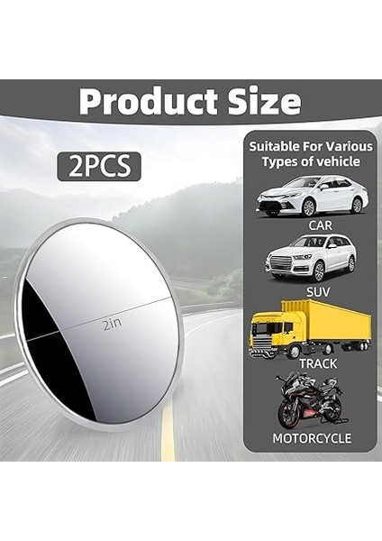 2'li Ayarlanabilir Kör Nokta Aynası – 360° Dönebilen Hd Geniş Açı Çerçevesiz Dikiz Ayna Aparatı, Otomobil, Suv, Kamyon ve Tüm Araçlar ile Uyumlu, Kolay Montajlı Ayna Eklentisi modelleri