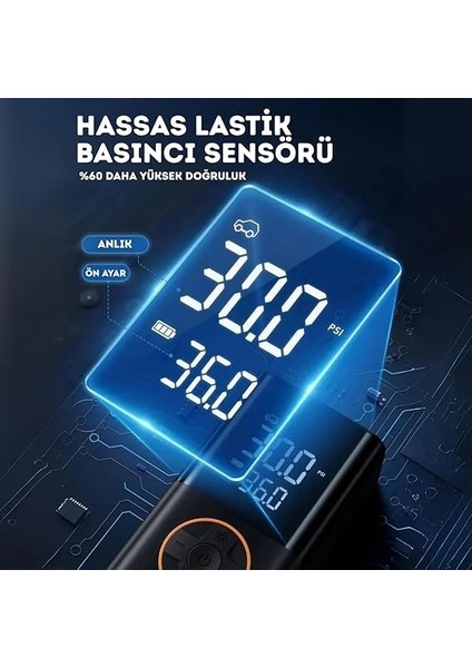 Auhma Model Lastik Şişirme Cihazı Taşınabilir Hava Kompresörü Ekranlı Kablosuz Bisiklet Pompası, 150 Psı LED Işıklı Araba Lastikleri Pompası Arabalar, Motosikletler Için Hava Pompası modelleri