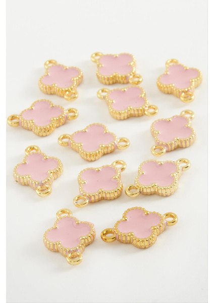 shop Çiçek Çift Kulplu Mineli Bileklik ve Kolye Ucu Aparatı 1 Adet-Açık Pembe fiyatları