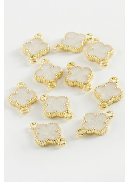 shop Çiçek Çift Kulplu Mineli Bileklik ve Kolye Ucu Aparatı 1 Adet-Krem fiyatları