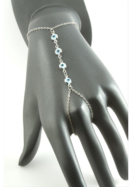 shop Yuvarlak Taşlı Çelik Şahmeran-Gümüş Rengi