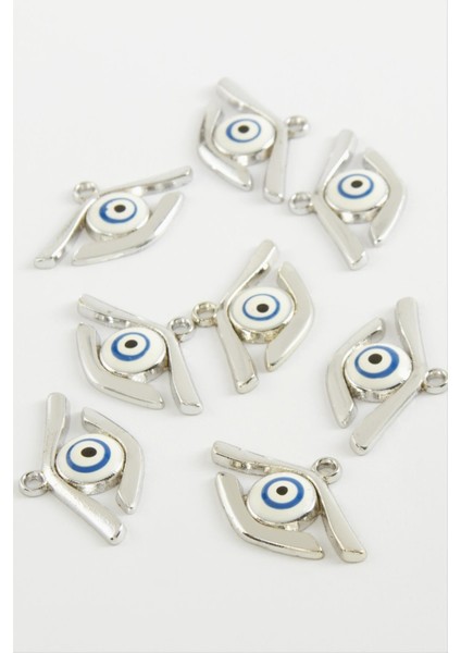 shop Göz Tek Kulplu Mineli Bileklik ve Kolye Ucu Aparatı 1 Adet-Beyaz fiyatları