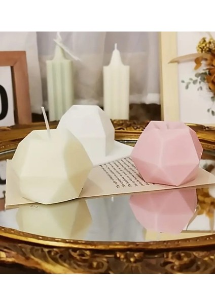 Geometrik Mum Silikon Kalıp Taş Tozu Mum Epoksi Reçine Silikon Kalıp Dayanıklı Esnek fırsatları