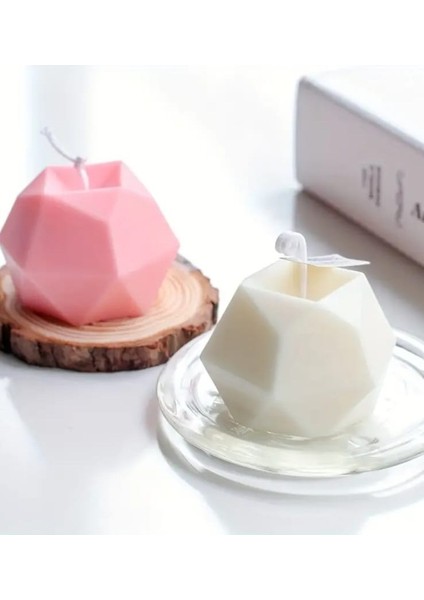 Geometrik Mum Silikon Kalıp Taş Tozu Mum Epoksi Reçine Silikon Kalıp Dayanıklı Esnek indirimleri