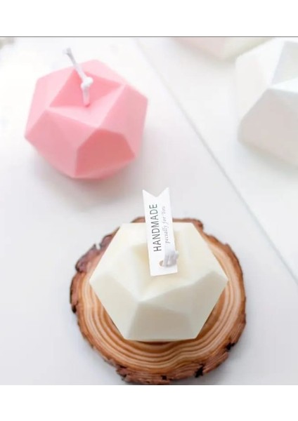 Geometrik Mum Silikon Kalıp Taş Tozu Mum Epoksi Reçine Silikon Kalıp Dayanıklı Esnek