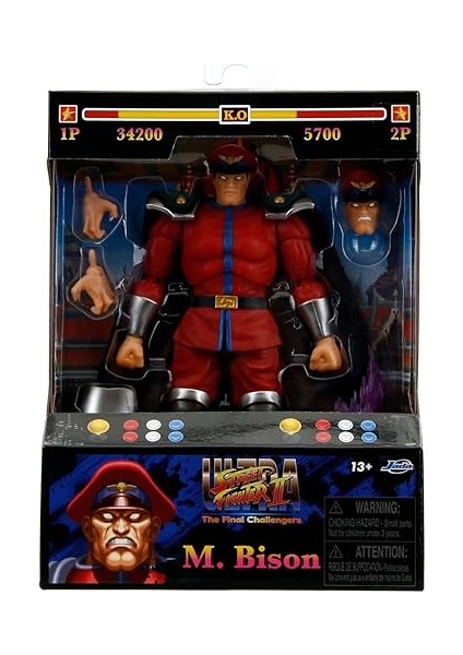 Toys Street Fighter Figür M. Bison (15 Cm) - Street Fighter 2'den Hareketli Koleksiyon ve Aksiyon Figürü: The Final Challengers, Alternatif Başlı, Eller ve Aksesuarlı, 13 Yaşından Itibaren modelleri