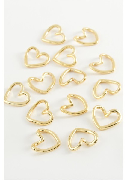 shop Kalp Metal Bileklik ve Kolye Ucu Aparatı 1 Adet-Sarı fiyatları