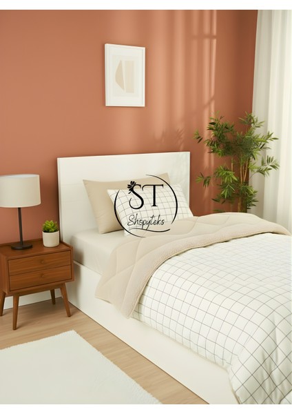 Tek Kişilik Welsoft Puffi Uyku Seti 155X215 | Lastikli Çarşaflı | 2 Adet Yastık Kılıflı | Pamuklu % Yumuşak