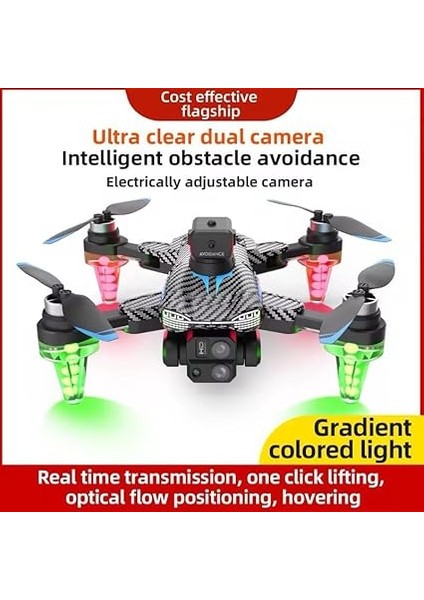 Işıklı C19S Karbon Fiber Profesyonel Taşınabilir Drone 4K Hd Çift Kamera fırsatları