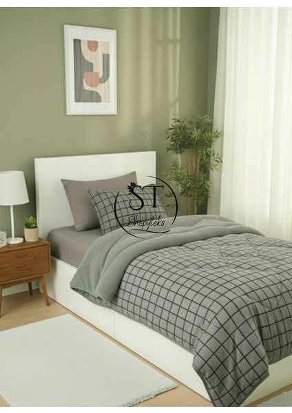 Tek Kişilik Welsoft Puffi Uyku Seti 155X215 | Lastikli Çarşaflı | 2 Adet Yastık Kılıflı | Pamuklu % Yumuşak