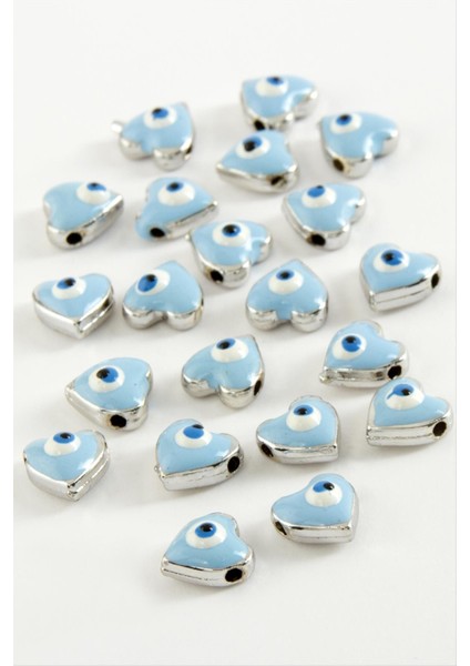 shop Kalp Mineli Bileklik ve Kolye Ucu Aparatı 1 Adet-Açık Mavi