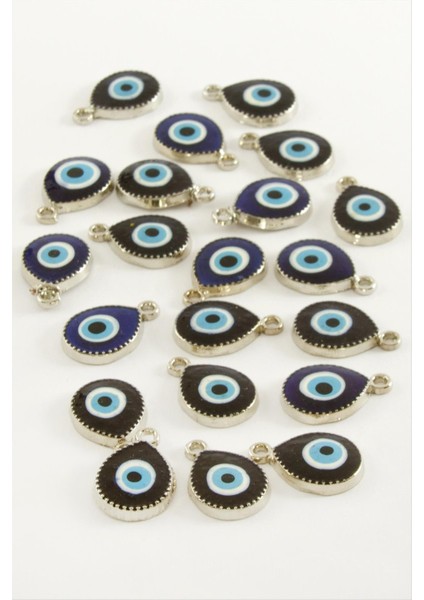 shop Nazar Damla Tek Kulplu Mineli Bileklik ve Kolye Ucu Aparatı 1 Adet-Lacivert fiyatları