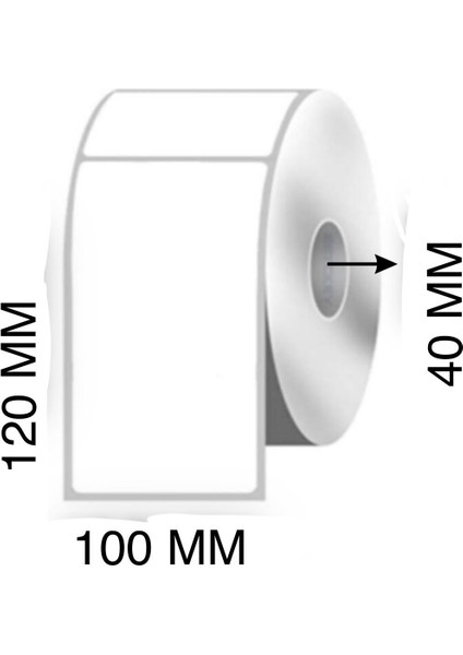 Boş Yapışkanlı Kuşe Barkod Etiketi 100MM x 120MM