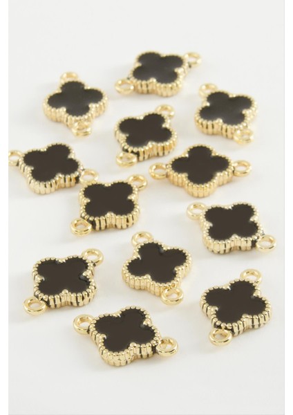 shop Çiçek Çift Kulplu Mineli Bileklik ve Kolye Ucu Aparatı 1 Adet-Siyah fiyatları